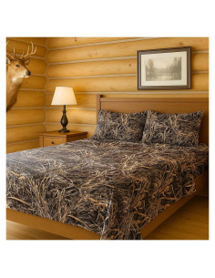 Conjunto de Sábanas Queen 4 Piezas Northwest Camo 100% Poliester