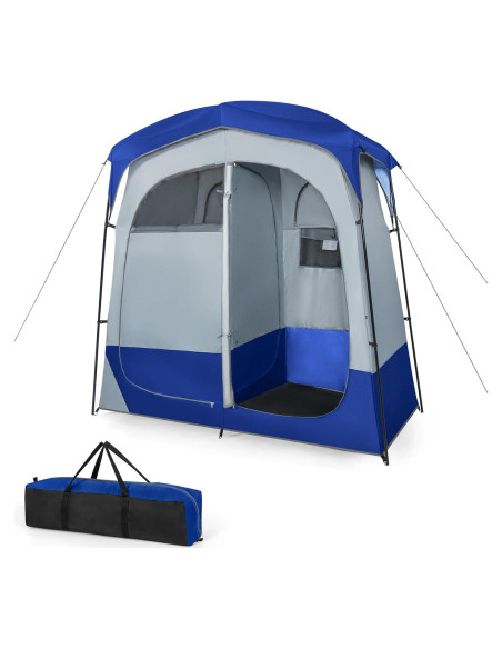 Carpa de Ducha Tangkula Doble 2 Personas 210.82x106.68cm