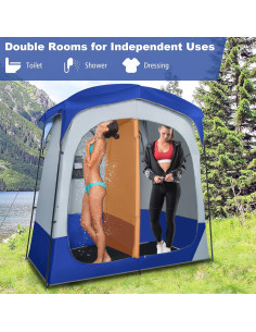 Carpa de Ducha Tangkula Doble 2 Personas 210.82x106.68cm 2