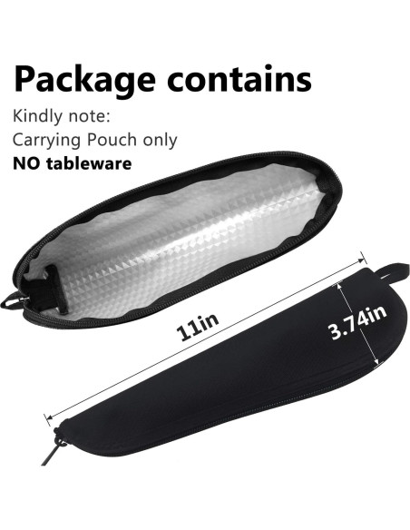 Juego de Utensilios de Viaje Aosbos con Estuche Negro