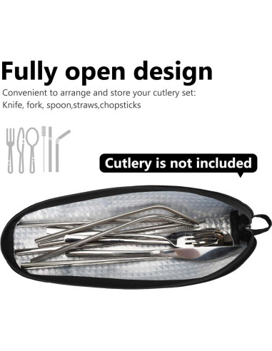 Juego de Utensilios de Viaje Aosbos con Estuche Negro