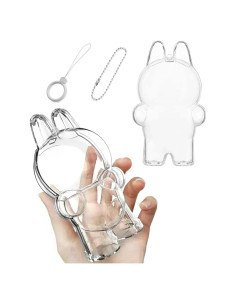 Funda Protectora Acrílica LABUBU para Figura de Pie con Llavero