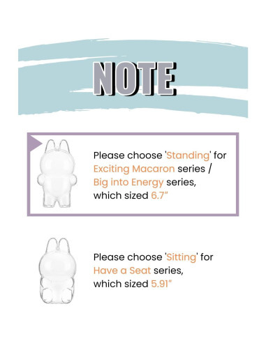 Funda Protectora Acrílica LABUBU para Figura de Pie con Llavero