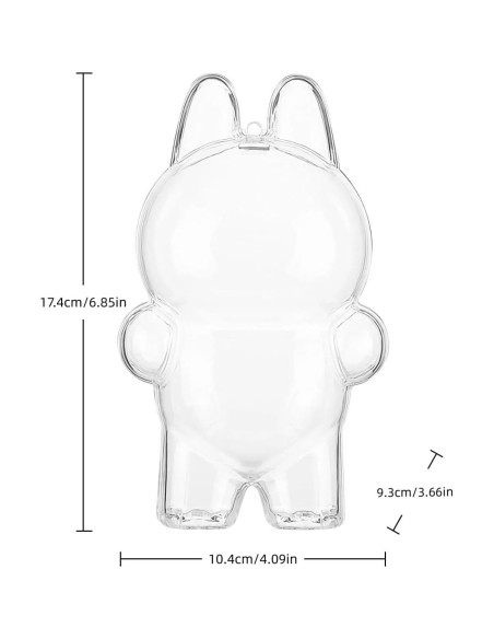 Funda Protectora Acrílica LABUBU para Figura de Pie con Llavero