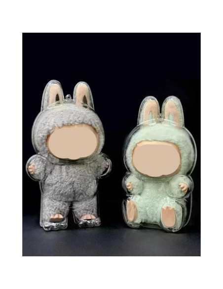 Funda Protectora Acrílica LABUBU para Figura de Pie con Llavero