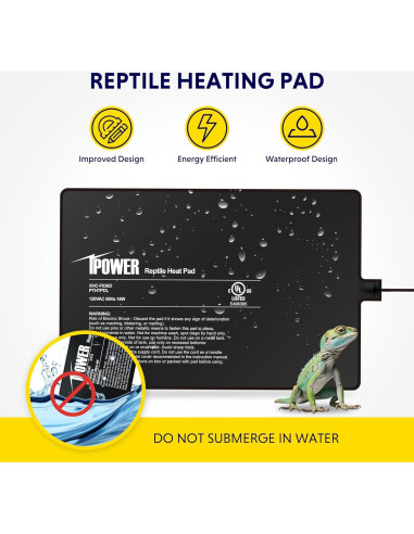 Almohadilla Térmica para Reptiles iPower 20x30 cm 16W