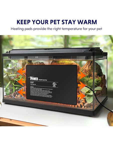Almohadilla Térmica para Reptiles iPower 20x30 cm 16W