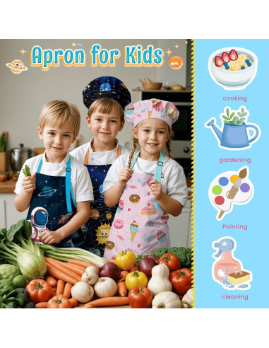 Conjunto de Delantal y Gorro de Chef Sandjest para Niños