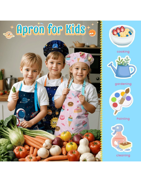 Conjunto de Delantal y Gorro de Chef Sandjest para Niños