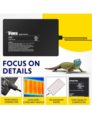 Almohadilla Térmica para Reptiles iPower 20x30 cm 16W