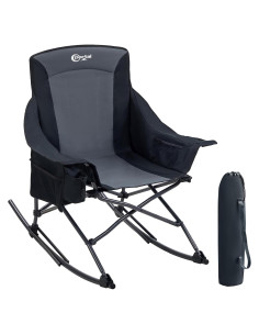 Silla de Camping Plegable Portal Rocking 350 lbs Negra