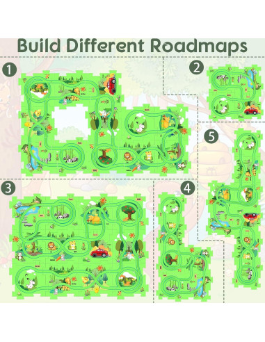 Set de Puzzle de Tren Wismika para Niños 3-6 Años - Juguete Educativo