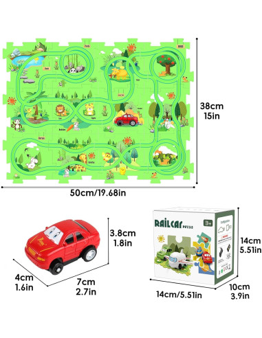 Set de Puzzle de Tren Wismika para Niños 3-6 Años - Juguete Educativo