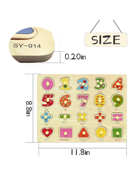 Rompecabezas de Madera SAOCOOL para Niños 2-4 Años - Letras y Números