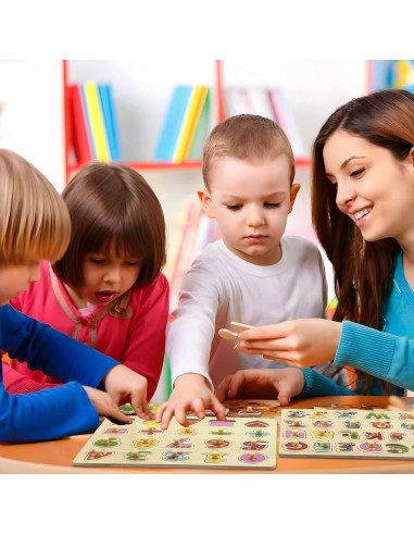Rompecabezas de Madera SAOCOOL para Niños 2-4 Años - Letras y Números