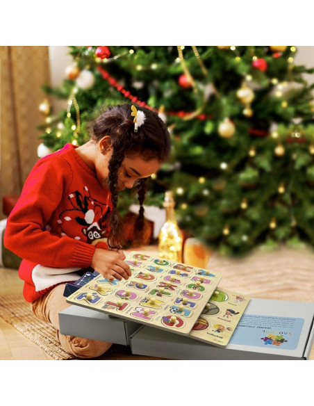 Rompecabezas de Madera SAOCOOL para Niños 2-4 Años - Letras y Números