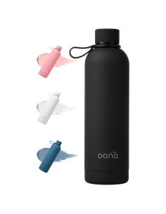 Botella de Agua Aislada OONA 750 ml Acero Inoxidable Negro