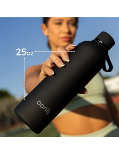 Botella de Agua Aislada OONA 750 ml Acero Inoxidable Negro 2