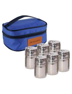 Set 6 Especieros Acero Inoxidable Wealers Azul Portátil