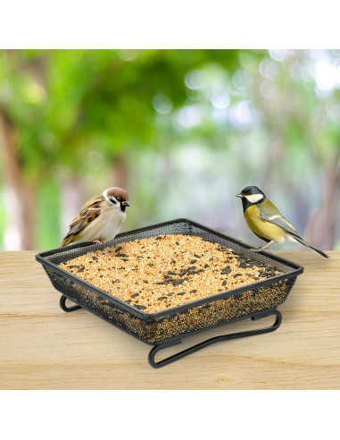 4 Bandejas de Alimentación para Aves TREEHAC 17.8x17.8cm Metal