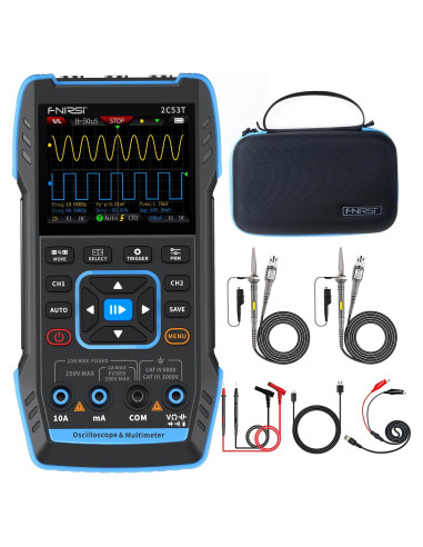 Osciloscopio Digital FNIRSI 2C53T 50MHz 3 en 1 Multímetro