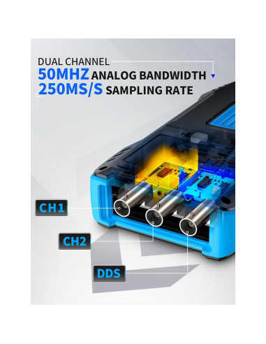 Osciloscopio Digital FNIRSI 2C53T 50MHz 3 en 1 Multímetro