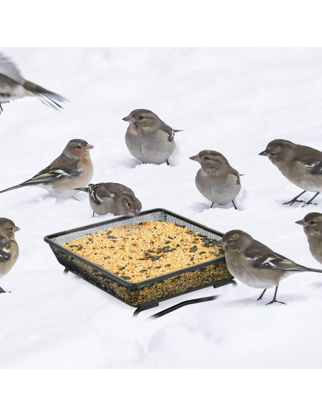 4 Bandejas de Alimentación para Aves TREEHAC 17.8x17.8cm Metal