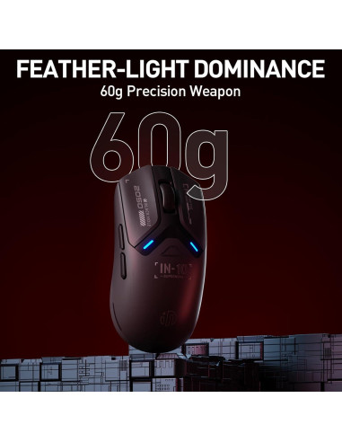 Ratón Gaming Inalámbrico INPHIC IN10P 60g 26000 DPI Tri-Modo