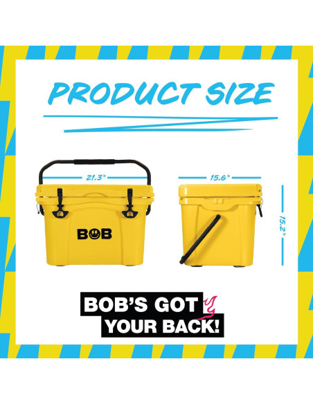 Enfriador Duro BOB EL ENFRIADOR CO 25Qt Amarillo Portátil