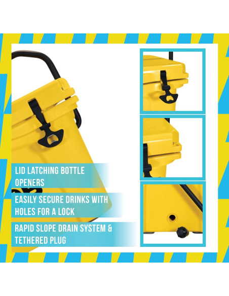 Enfriador Duro BOB EL ENFRIADOR CO 25Qt Amarillo Portátil