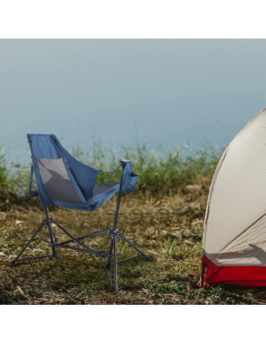 Silla de Camping Plegable LET'S CAMP Charles Azul 136 kg