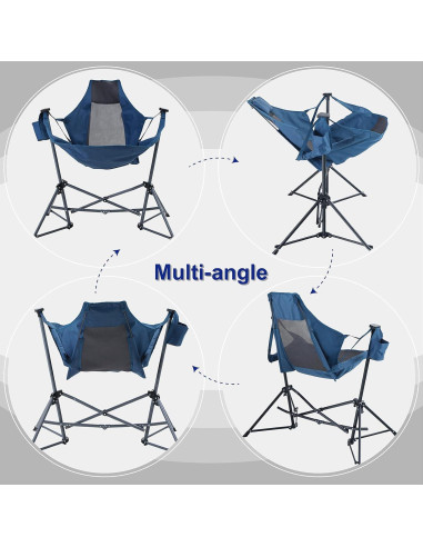 Silla de Camping Plegable LET'S CAMP Charles Azul 136 kg