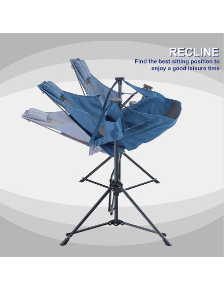 Silla de Camping Plegable LET'S CAMP Charles Azul 136 kg Silla de Camping Plegable LET'S CAMP Charles Azul 136 kg