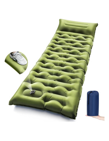 Colchoneta de Camping LLUAII Autoinflable 200x75x15cm Verde