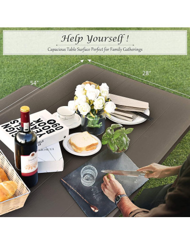 Conjunto de Mesa y Banco de Picnic Hysache, Acero Resistente 137x149 cm