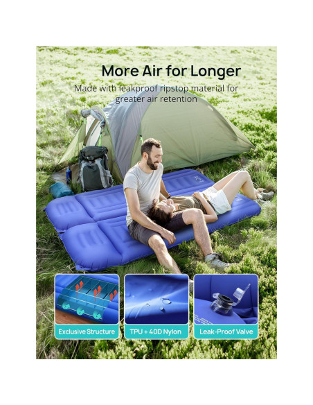 Colchoneta Inflable Andola HF069 Doble 13.97 cm con Almohada