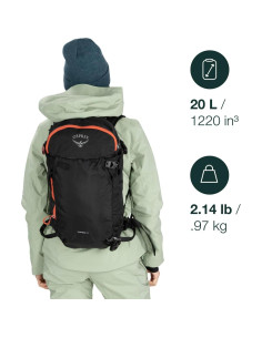 Mochila de Esquí Osprey Sopris 20L para Mujeres - Negra 2