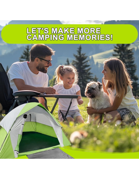 Carpa de Camping XL Doble Capa Impermeable 4 Personas Verde