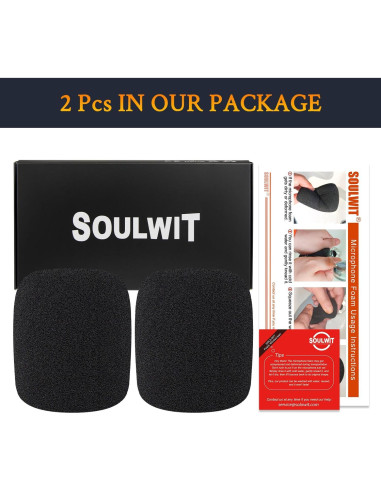 Filtros Pop para Micrófonos SOULWIT - 2 Pcs Espuma Negra