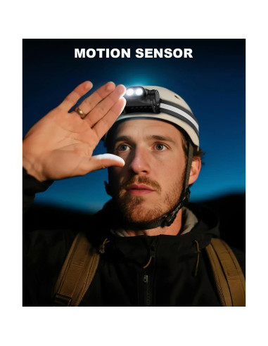 Linterna Frontal Recargable Spriak 2PC LED 4 Modos Sensor Movimiento