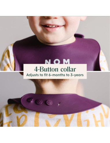 Babero de Silicona Simka Rose Ajustable con Capturador - Bebé Unisex