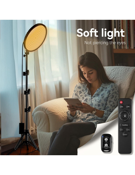 Anillo de Luz 55W 33cm Negro con Soporte y Control Remoto