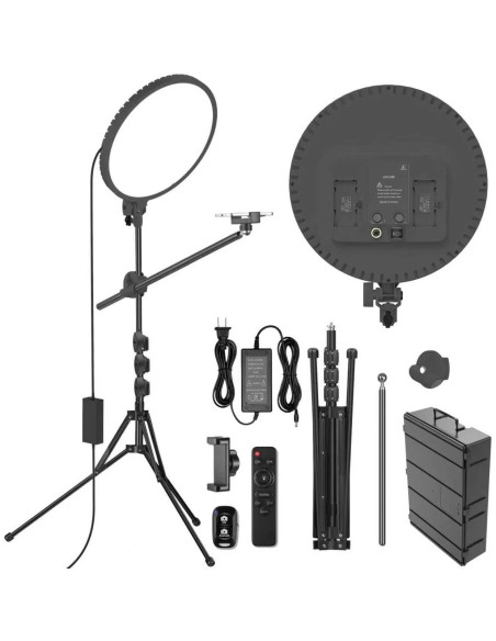 Anillo de Luz 55W 33cm Negro con Soporte y Control Remoto