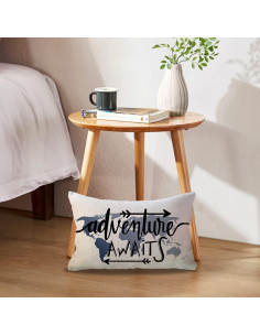 Cubierta de Cojín Lumbar ULOVE 30x50 cm Mapa Mundial Azul 2