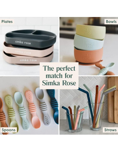 Babero de Silicona Simka Rose Ajustable con Capturador - Bebé Unisex