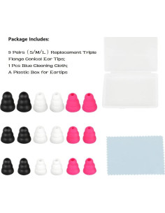 Consejos de Silicona de Triple Flanja CYADCI 9 Pares S/M/L 2