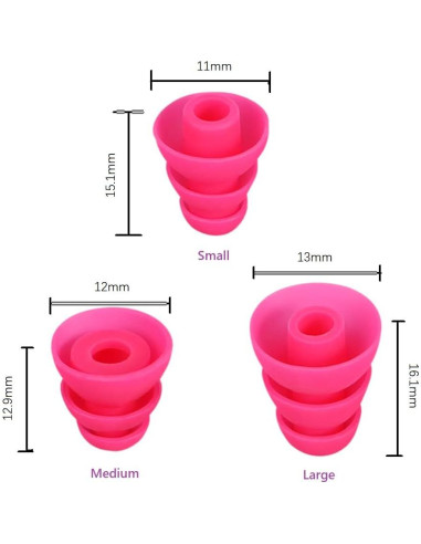 Consejos de Silicona de Triple Flanja CYADCI 9 Pares S/M/L