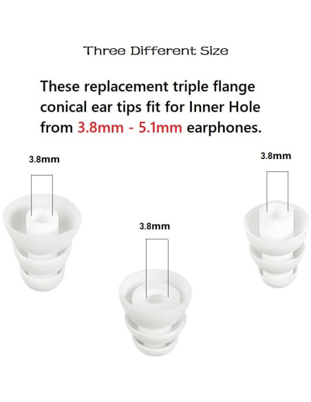 Consejos de Silicona de Triple Flanja CYADCI 9 Pares S/M/L