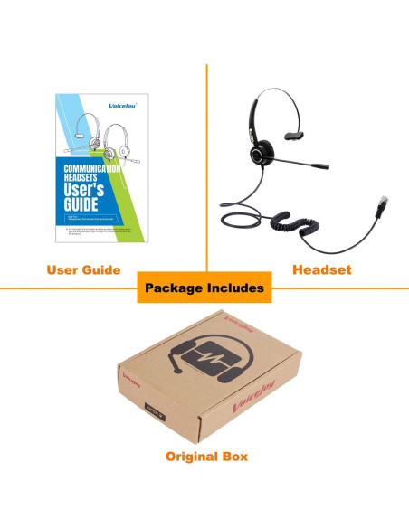 Auricular de Oficina VoiceJoy RJ9 para Teléfonos Avaya y Cisco
