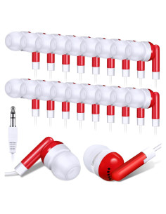 Auriculares In Ear Konohan 100 Pcs Rojo para Aula y Estudiantes